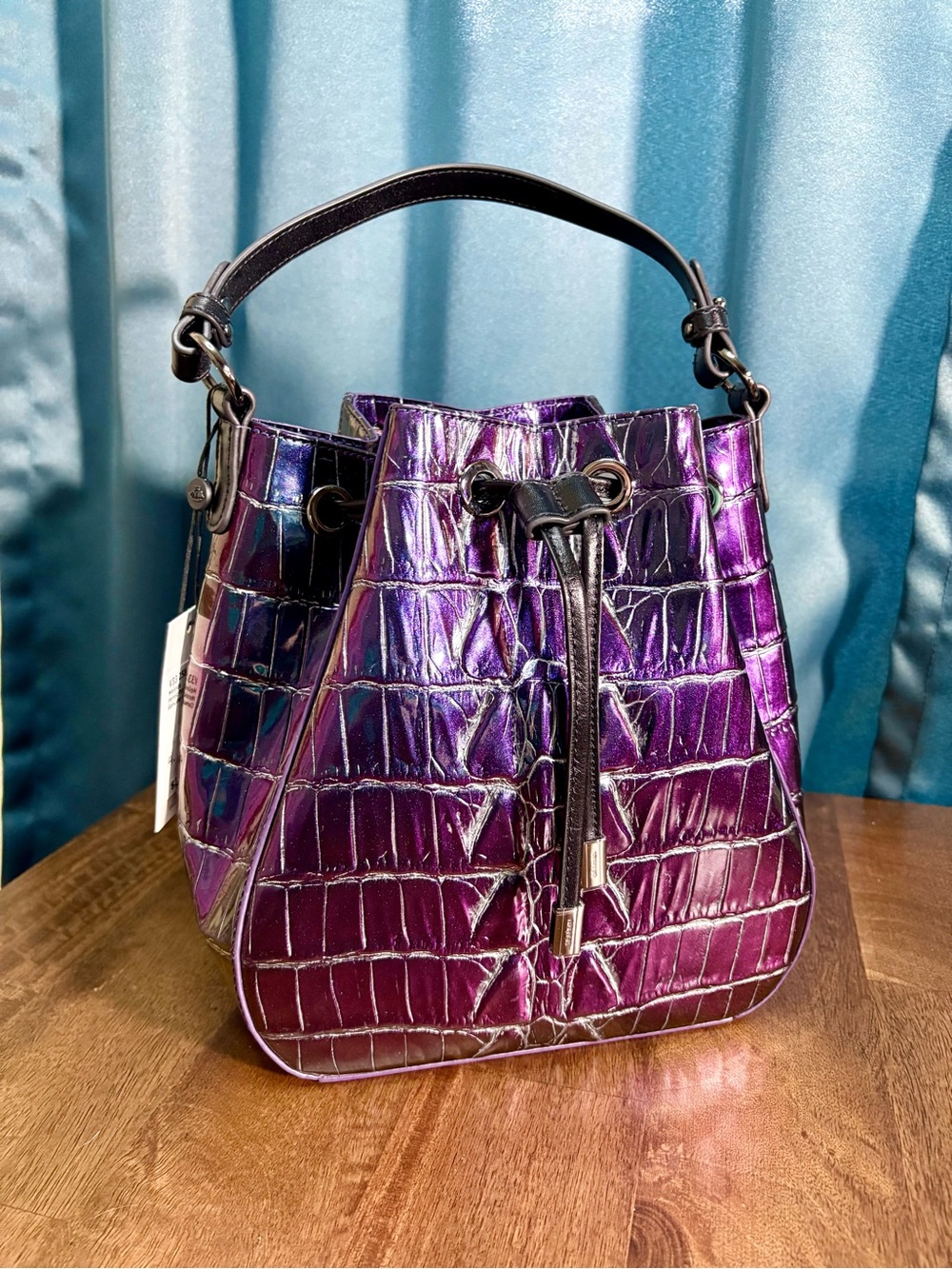 Brahmin NWT Melinda & Veronica - Heroic Purple Kingstone - Shimmer Color Shift - Picture 3 of 17